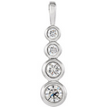 14K White 1/2 CTW Diamond Pendant